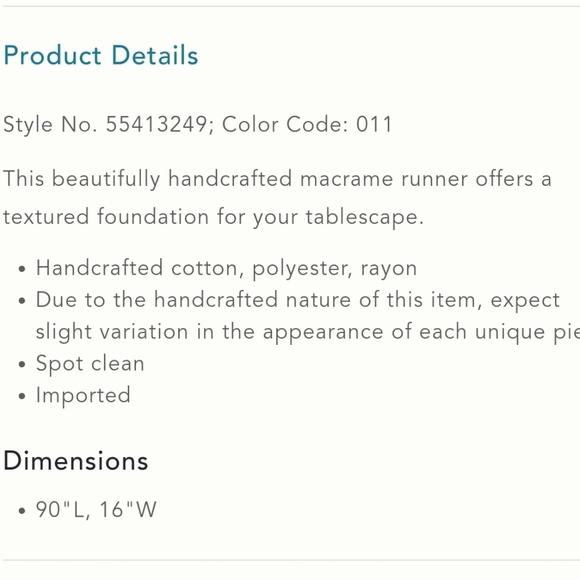 Anthropologie Deedra Macrame Table Runner - Picture 4 of 8